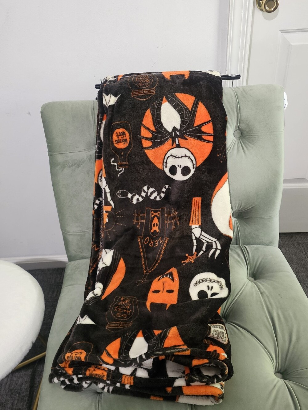 Disney Nightmare Before Christmas Jack Skellington Plush Throw Blanket NWT 50x70 - Picture 2 of 6